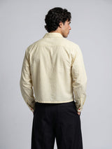 Lemon Striped Frog Buttoned Cropped Shirt Shirts Fugazee 