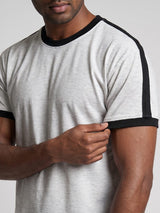 Grey Melange Taped Ringer Tshirt T-Shirts Fugazee 