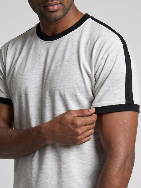 Grey Melange Taped Ringer Tshirt T-Shirts Fugazee 