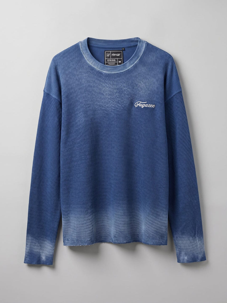 Blue Storm Dyed Waffle Longsleeves Tshirt T-Shirts Fugazee 