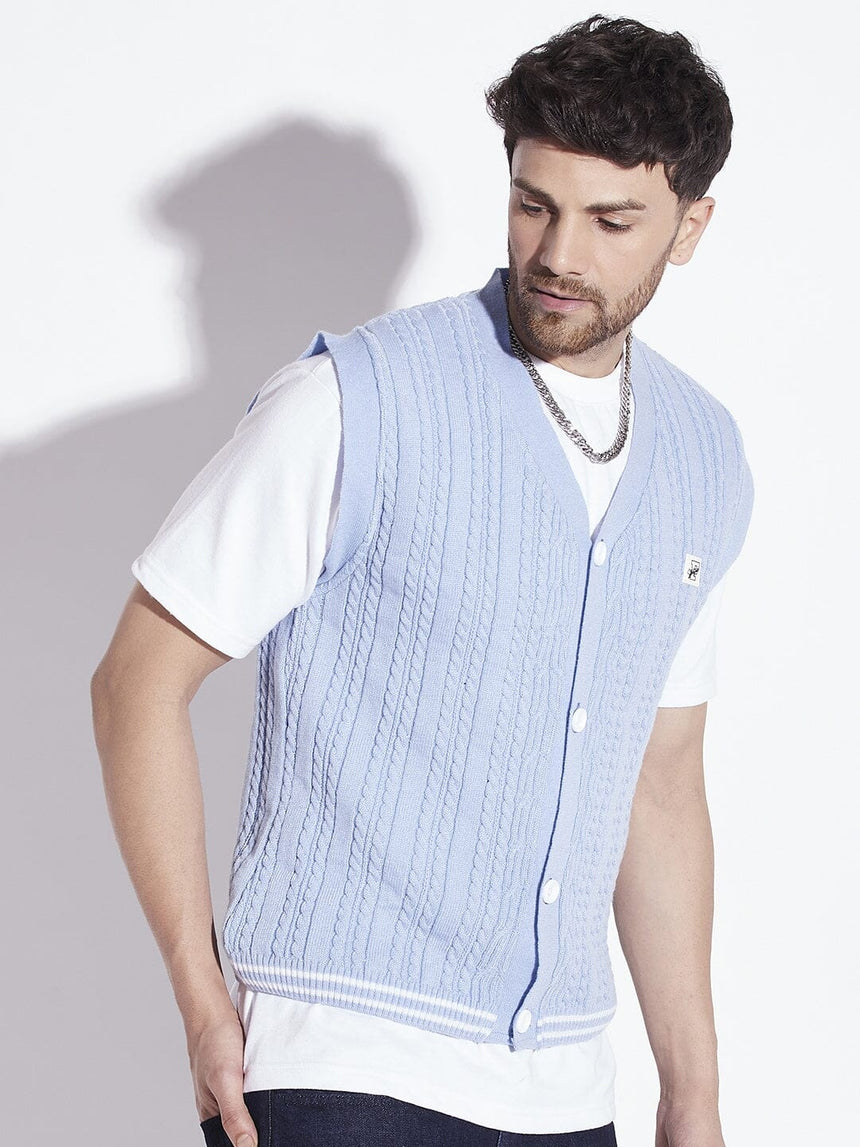 Sky Sleeveless Knitted Cardigan