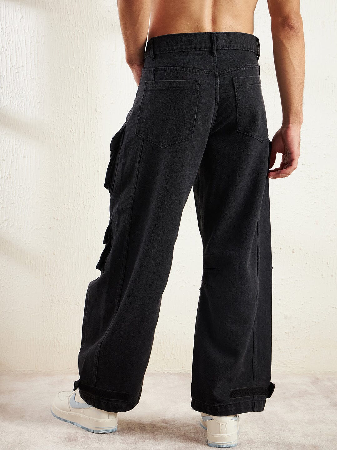 Black Super Baggy Cargo Denim | Buy Baggy Jeans | Fugazee – FUGAZEE