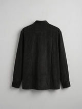 Black Mandarin Frog Buttoned Longline Shirt Shirts Fugazee 