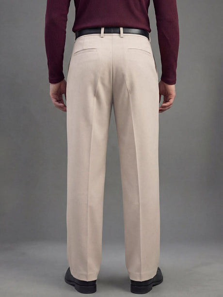 Cream Korean Pleated Trousers Trousers Fugazee 
