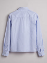 Heather Blue Pinstriped Cropped Shirt Shirts Fugazee 