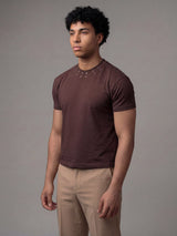 Brown Eyelet Detail Cropped Tshirt T-Shirts Fugazee 