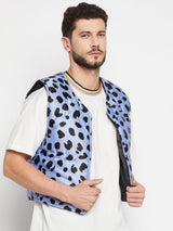 Blue Leopard Quilted Gillet Jackets Fugazee 
