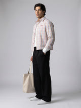 Rainbow Checkered Seersucker Cropped Shirt Shirts Fugazee 