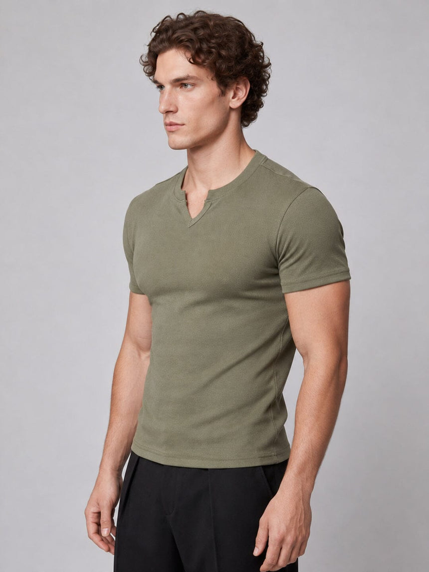 Iguana Green Notch Neck Tshirt T-Shirts Fugazee 