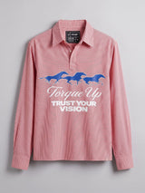 Amber Striped Quarter Cropped Shirt Shirts Fugazee 