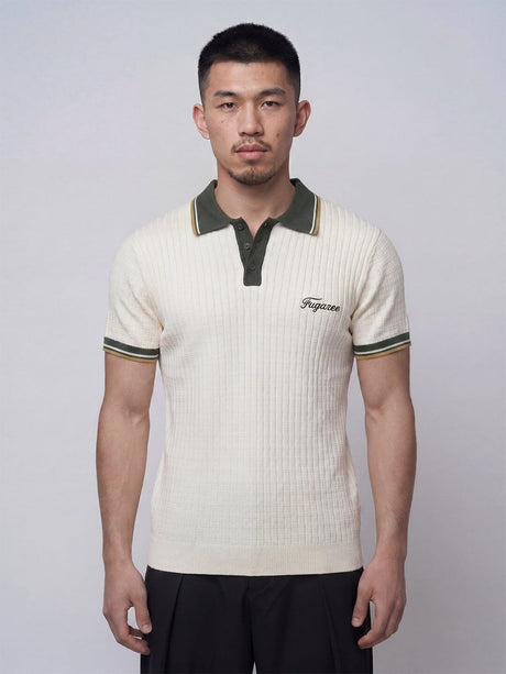 Ecru Old Money Knitted Polo Tshirt T-Shirts Fugazee 