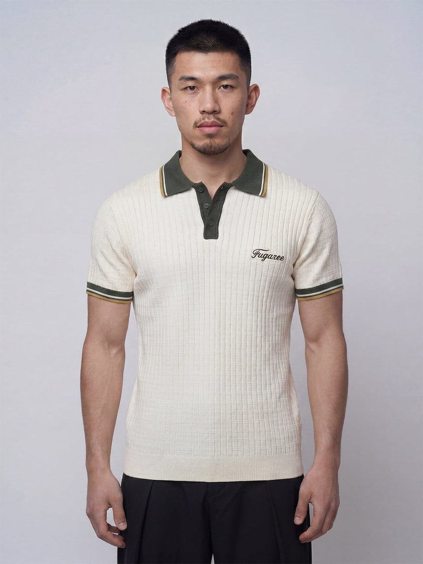 Ecru Old Money Knitted Polo Tshirt T-Shirts Fugazee 