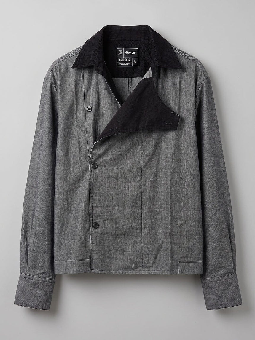 Charcoal Corduroy Dapper Cropped Shirt Shirts Fugazee 