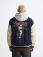 Navy Cupid Sniper Hooded Varsity Jacket Jackets Fugazee 