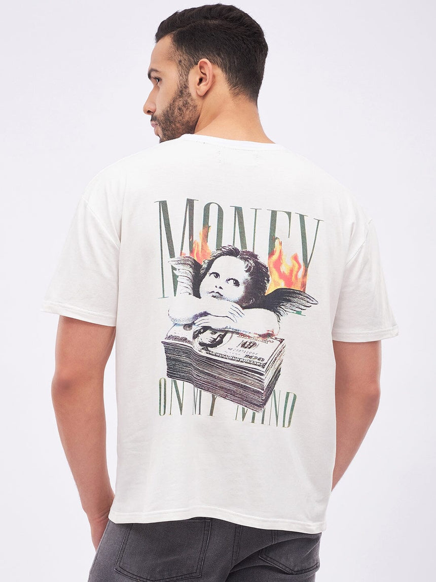 White Money Graphic Oversized Tee T-shirts Fugazee 