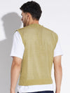 Olive See Through Knitted Vest Sweater