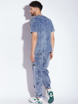 Blue Acid Wash Tshirt and Trackpants Clothing Set Clothing Set Fugazee 