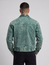 Green Grunge Fireman Clasp Denim Jacket Jackets Fugazee 