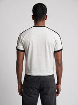 Grey Melange Taped Ringer Tshirt T-Shirts Fugazee 