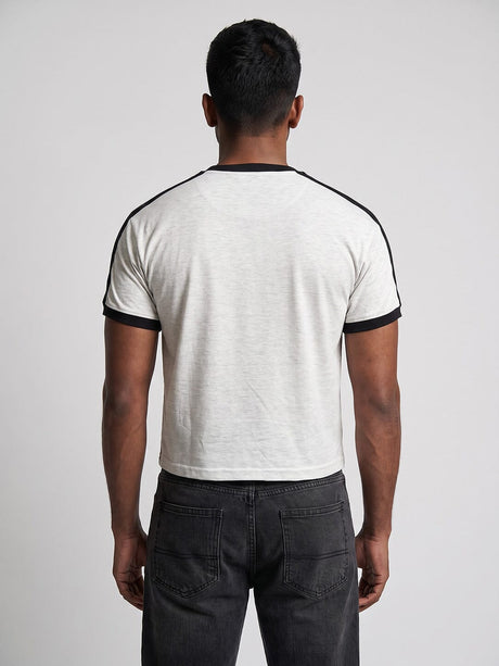 Grey Melange Taped Ringer Tshirt T-Shirts Fugazee 