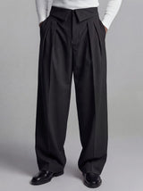 Black Inverted Waist Tailored Trousers Trousers Fugazee 