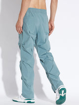 Teal Parachute Pleated Trackpants Trackpants Fugazee 