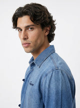 Denim Chinese Frog Buttoned Cropped Denim Shirt Shirts Fugazee 