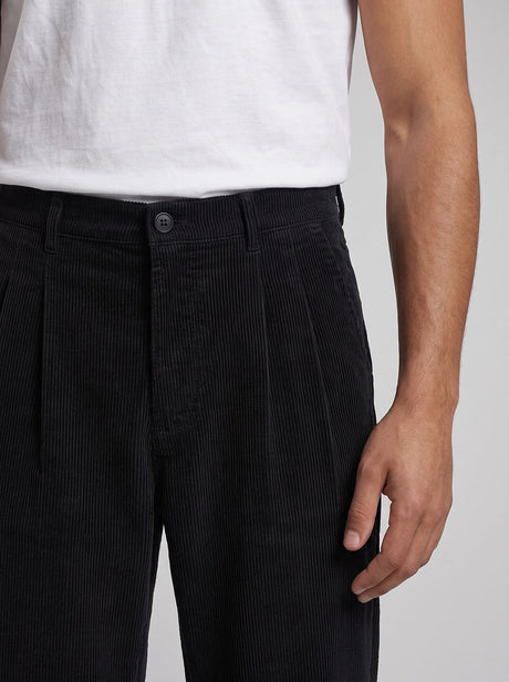 Black Corduroy High Waisted Flared Trousers Trousers Fugazee 