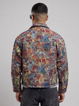 Abstract Tapestry Cropped Harrington Jacket Jackets Fugazee 