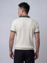 Ecru Old Money Knitted Polo Tshirt T-Shirts Fugazee 