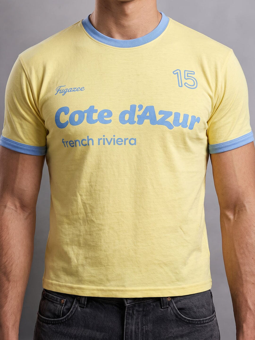 Butter Yellow Graphic Ringer Tshirt T-Shirts Fugazee 