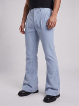 Sky Corduroy Pleated Flared Trousers Trousers Fugazee 