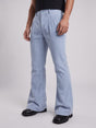 Sky Corduroy Pleated Flared Trousers Trousers Fugazee 