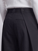 Black Switch-Flip Pleated Trousers Trousers Fugazee 