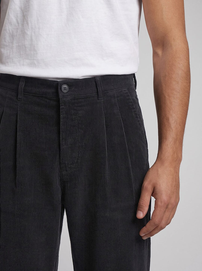 Black Corduroy High Waisted Flared Trousers Trousers Fugazee 