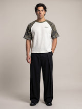 White And Camo Raglan Short Sleeve Tshirt T-Shirts Fugazee 
