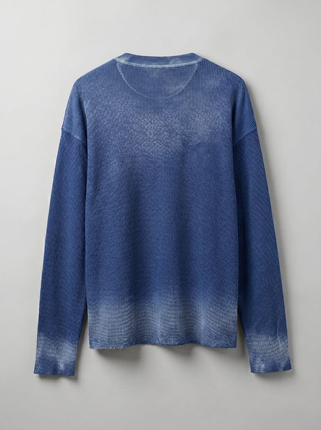 Blue Storm Dyed Waffle Longsleeves Tshirt T-Shirts Fugazee 
