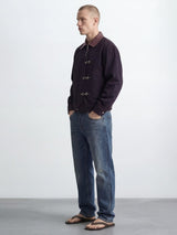 Black Contrast Stitch Fireman Clasp Denim Jacket Jackets Fugazee 