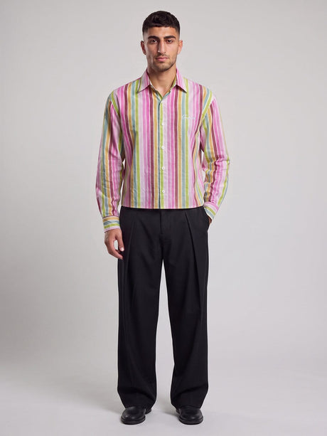 Carinval Striped Cropped Shirt Shirts Fugazee 