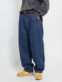 Indigo Pleated Barrel Fit Denim Ballon Fit Pants