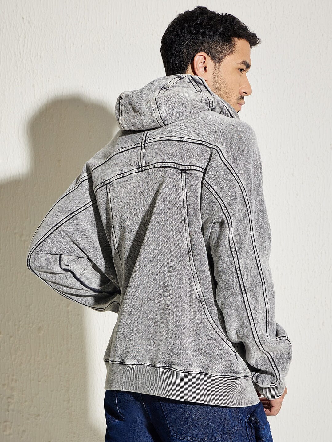 Acid Washed Baggy Smugglers Hooded Sweatshirt | Buy Mens
