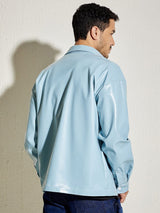 Ice Blue Pu Overshirt Shirts Fugazee 