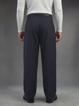 Midnight Blue Pleated Korean Trousers Trousers Fugazee 