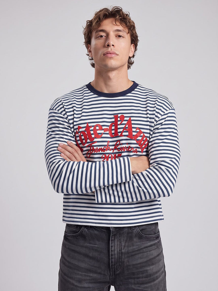 Sailor Striped Graphic Sweatshirt Sweatshirts Fugazee 