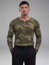 Camo Waffle Henley Longsleeves Tshirt T-Shirts Fugazee 
