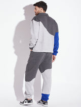 Grey Cut Sew Polo Collared relaxed Tracksuit Tracksuits Fugazee 
