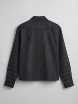 Black Striped Cropped Full Sleeves Shirt Shirts Fugazee 