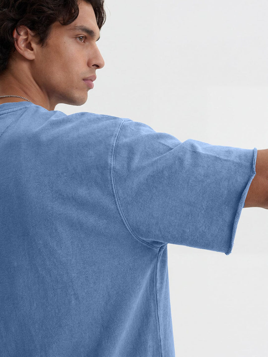 Ice Blue Washed Boxy Oversized Tshirt T-Shirts Fugazee 