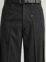 Black Rivet Pleated Trousers Trousers Fugazee 