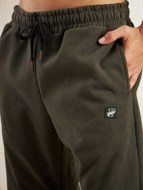 Khaki Polar Fleece Boot Cut Joggers Trackpants Fugazee 
